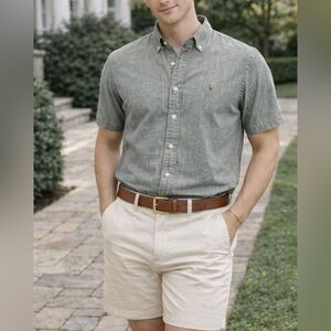 Vintage Ralph Lauren Casual Gray Button Down Shirt